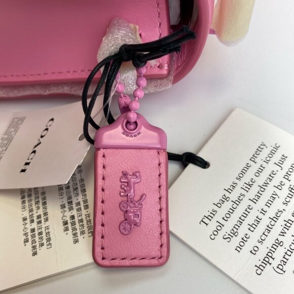 Coach CR521 Mono Bandit Leather Crossbody in Vivid Pink - Picture 9 of 12